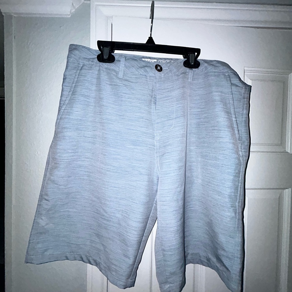 BKE Men's Soft Light Blue Flat Front Shorts